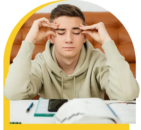 a man expressing stress or headache