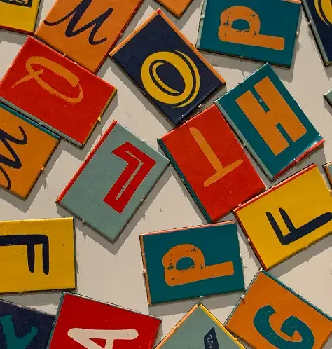 blocks with written letters