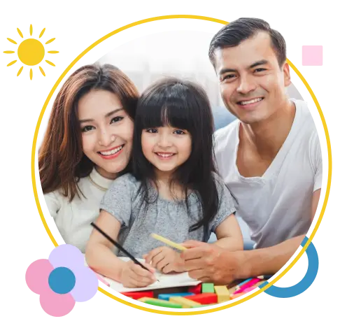 parent helping their daughter study