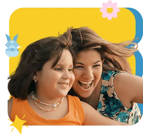 mother and daughter smiling