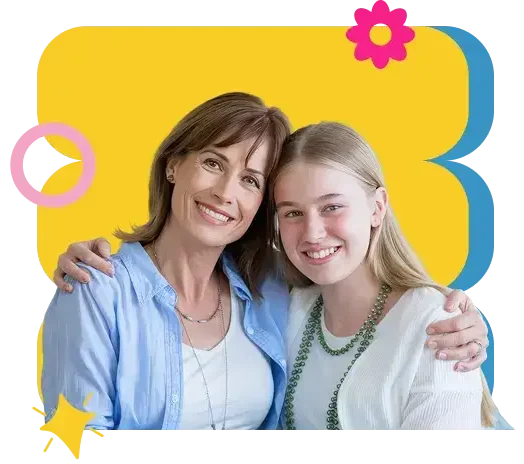 two woman smilling
