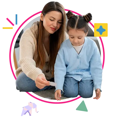 woman playing with a young girl