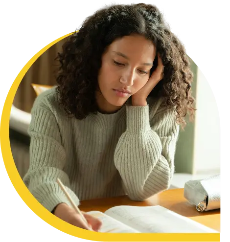 woman studying